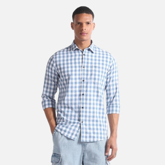 Gingham Check Cotton Shirt