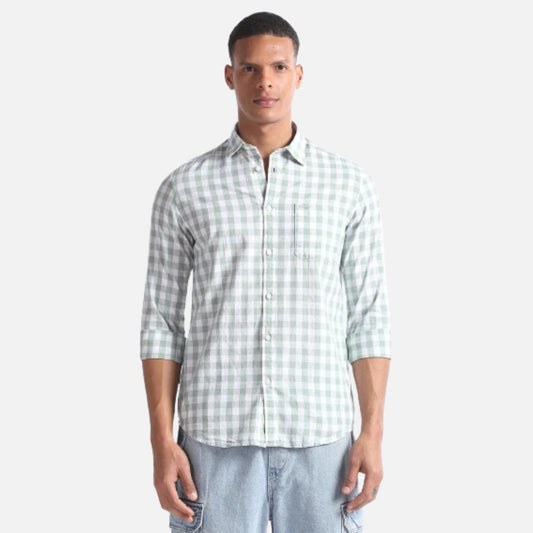 Gingham Check Cotton Shirt