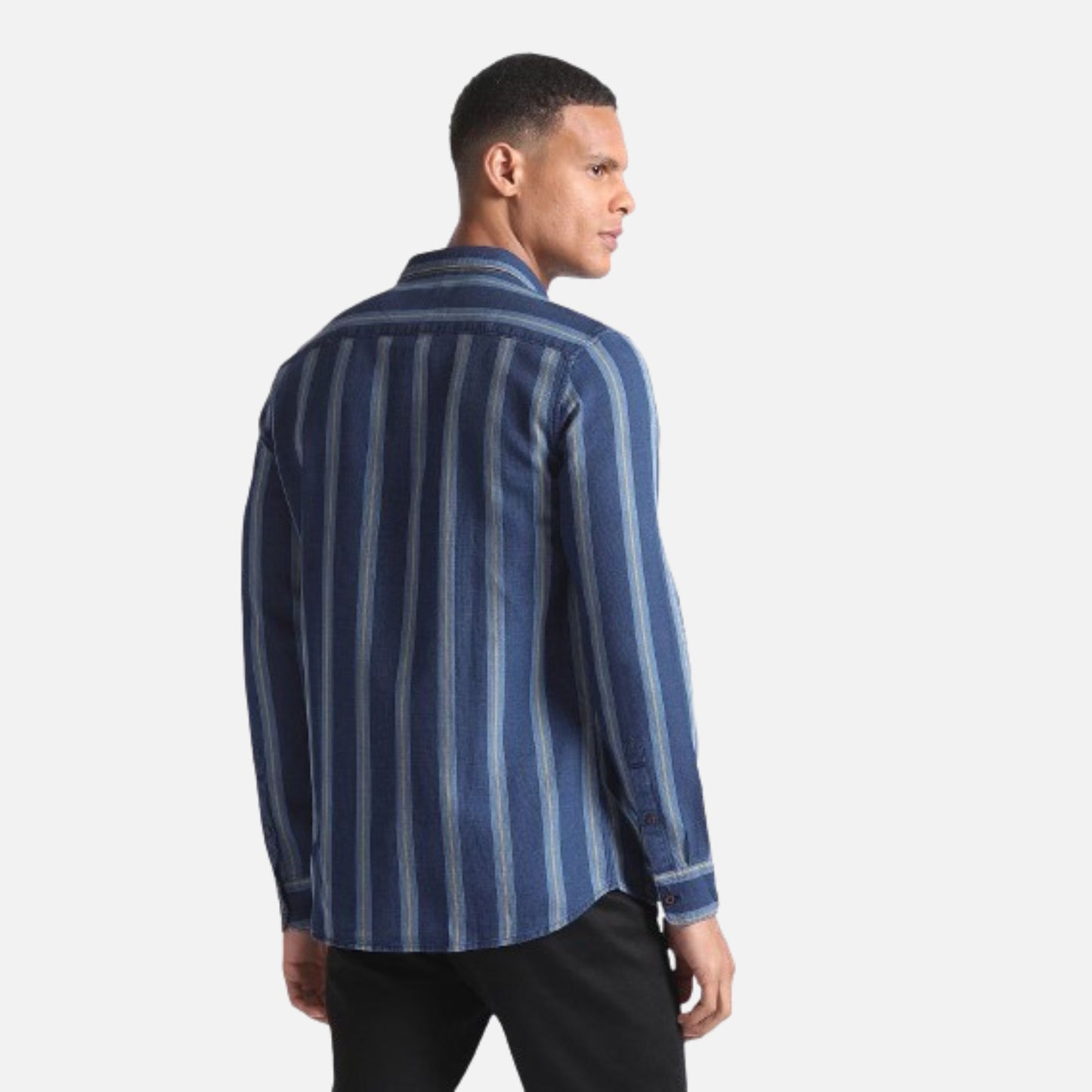 Vertical Stripe Waffle Shirt