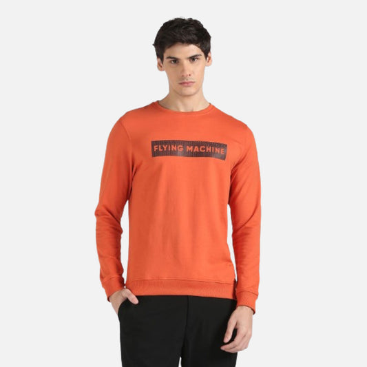 Crew Neck Typographic Print Sweatshirt