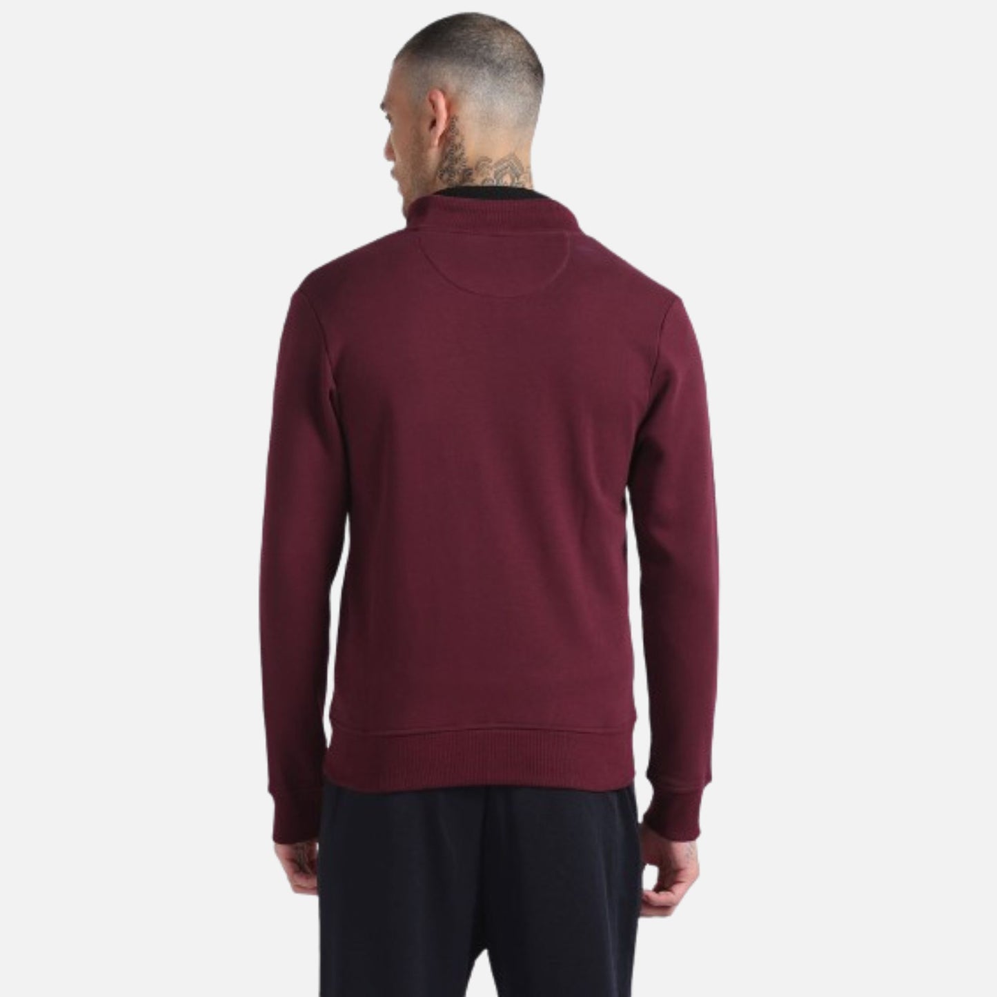 High Neck Solid Sweatshirt