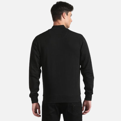 Stand Neck Solid Sweatshirt