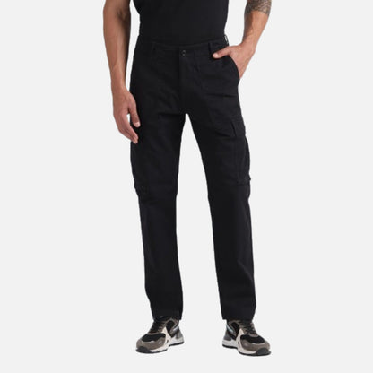 Drawstring Waist Solid Cargo Pants