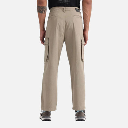 Mid Rise Solid Cargo Pants