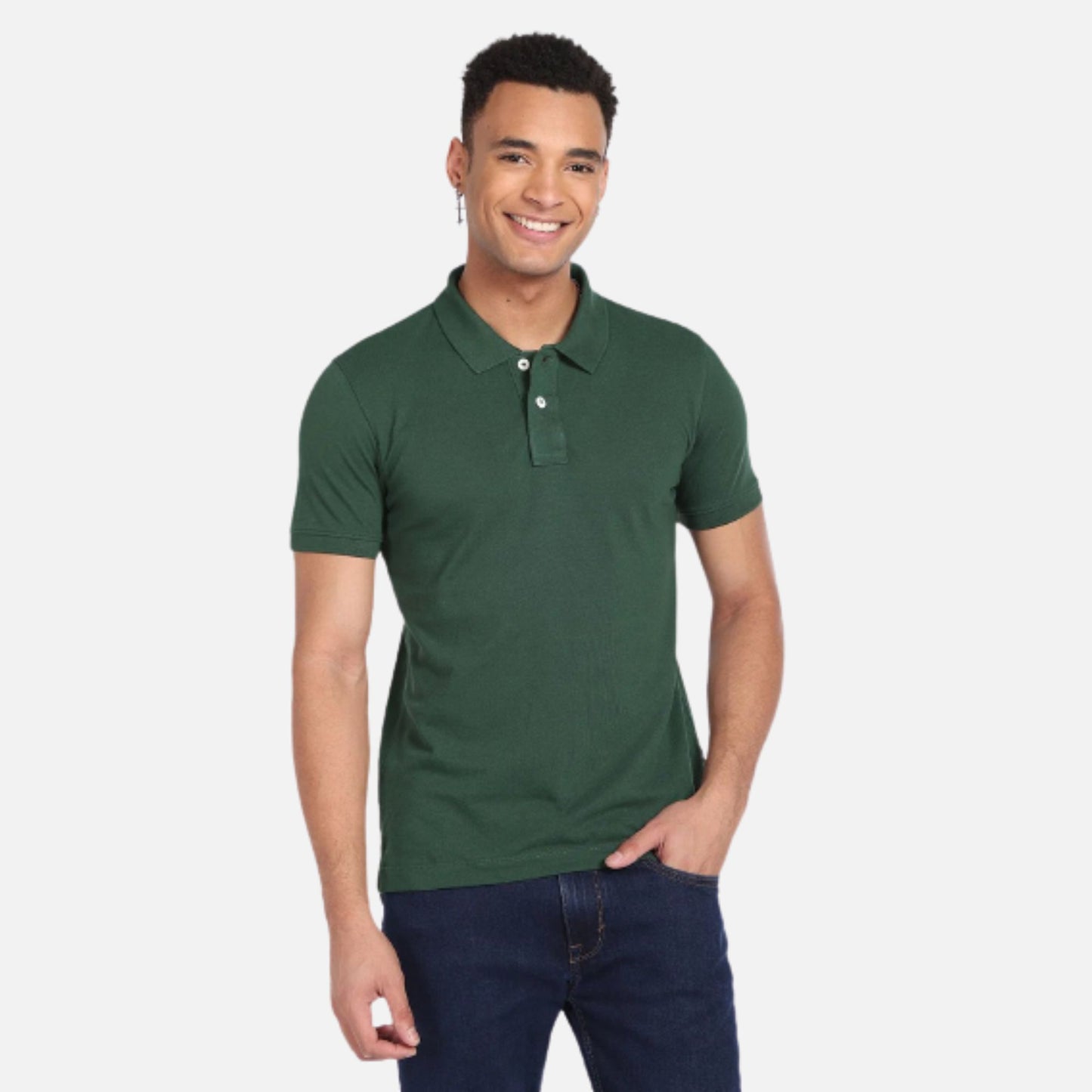 Short Sleeve Solid Polo Shirt