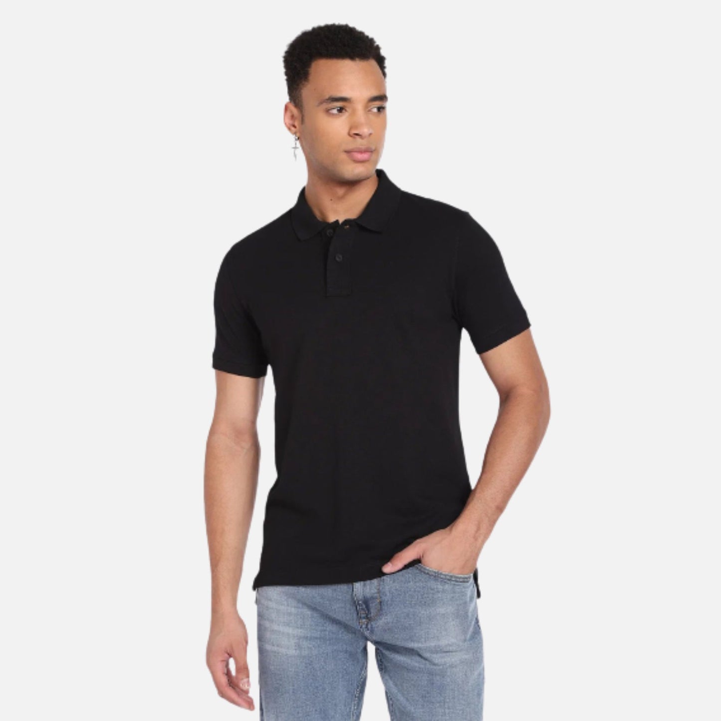 Short Sleeve Solid Polo Shirt