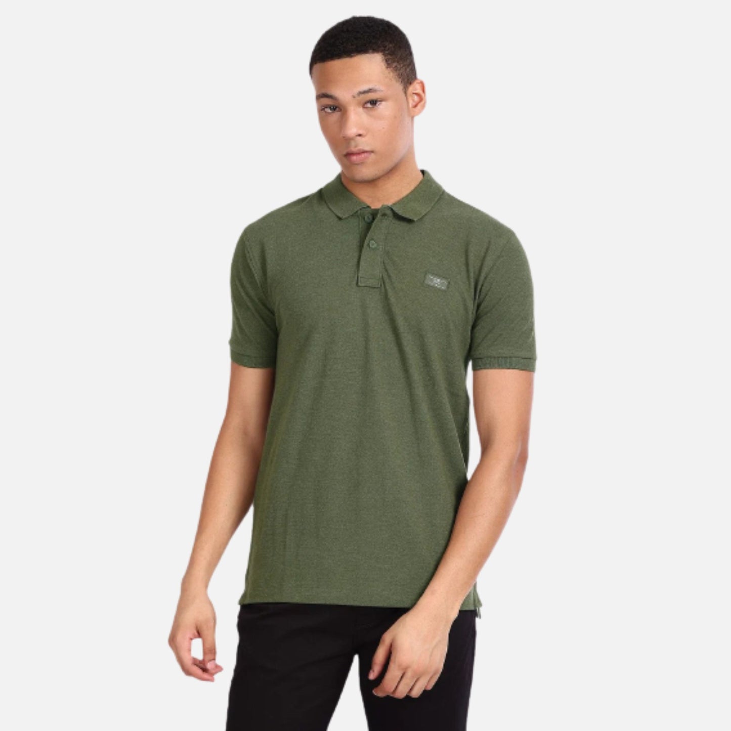 Solid Cotton Polo Shirt