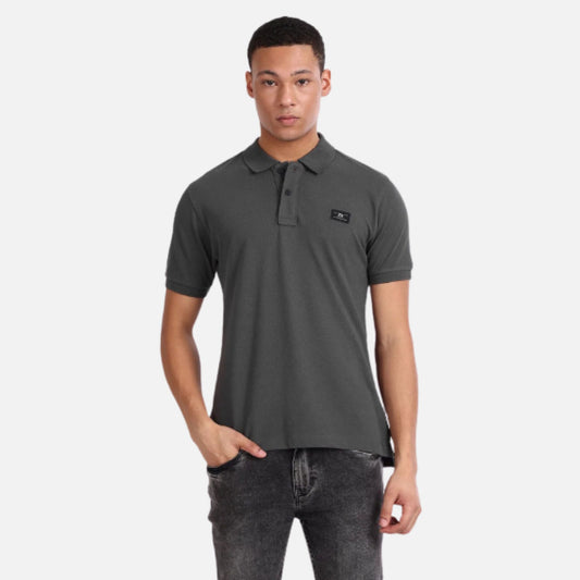 Solid Cotton Polo Shirt