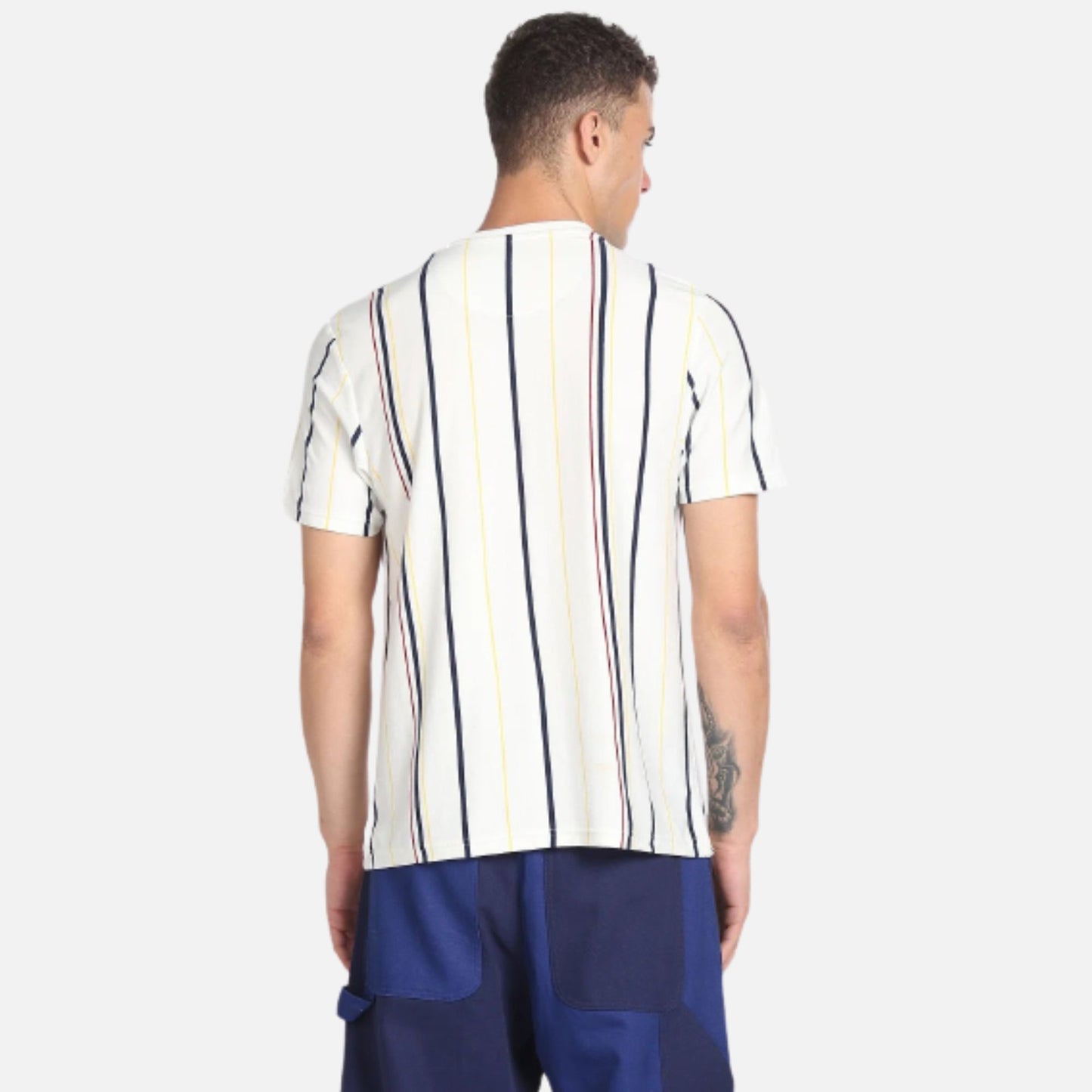 Crew Neck Vertical Stripe T-Shirt