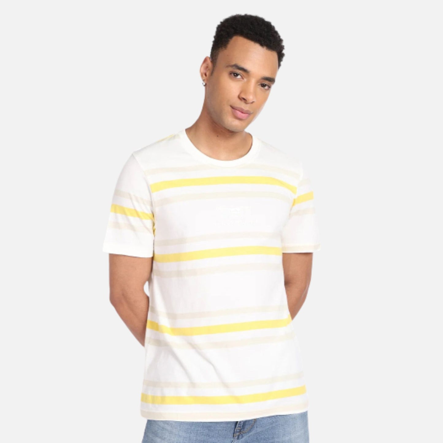 Crew Neck Horizontal Stripe T-Shirt