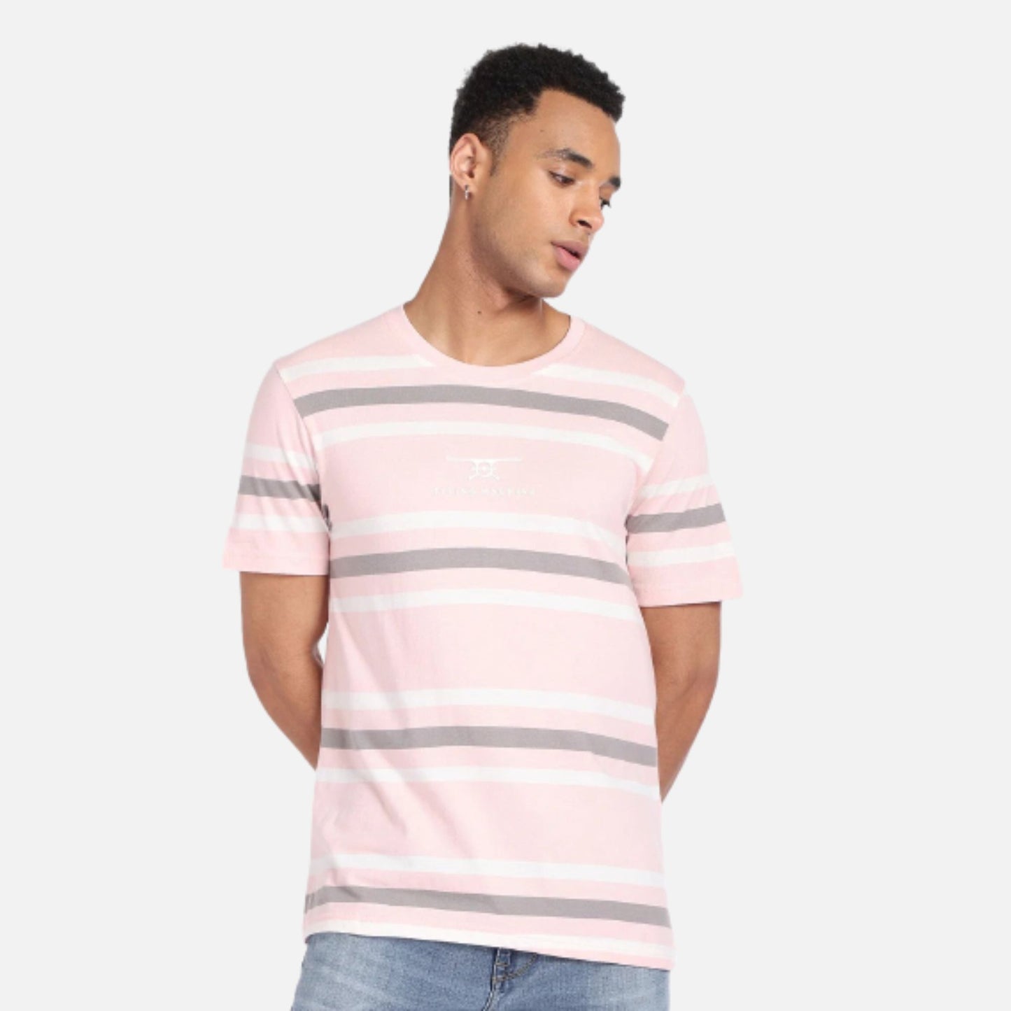 Crew Neck Horizontal Stripe T-Shirt