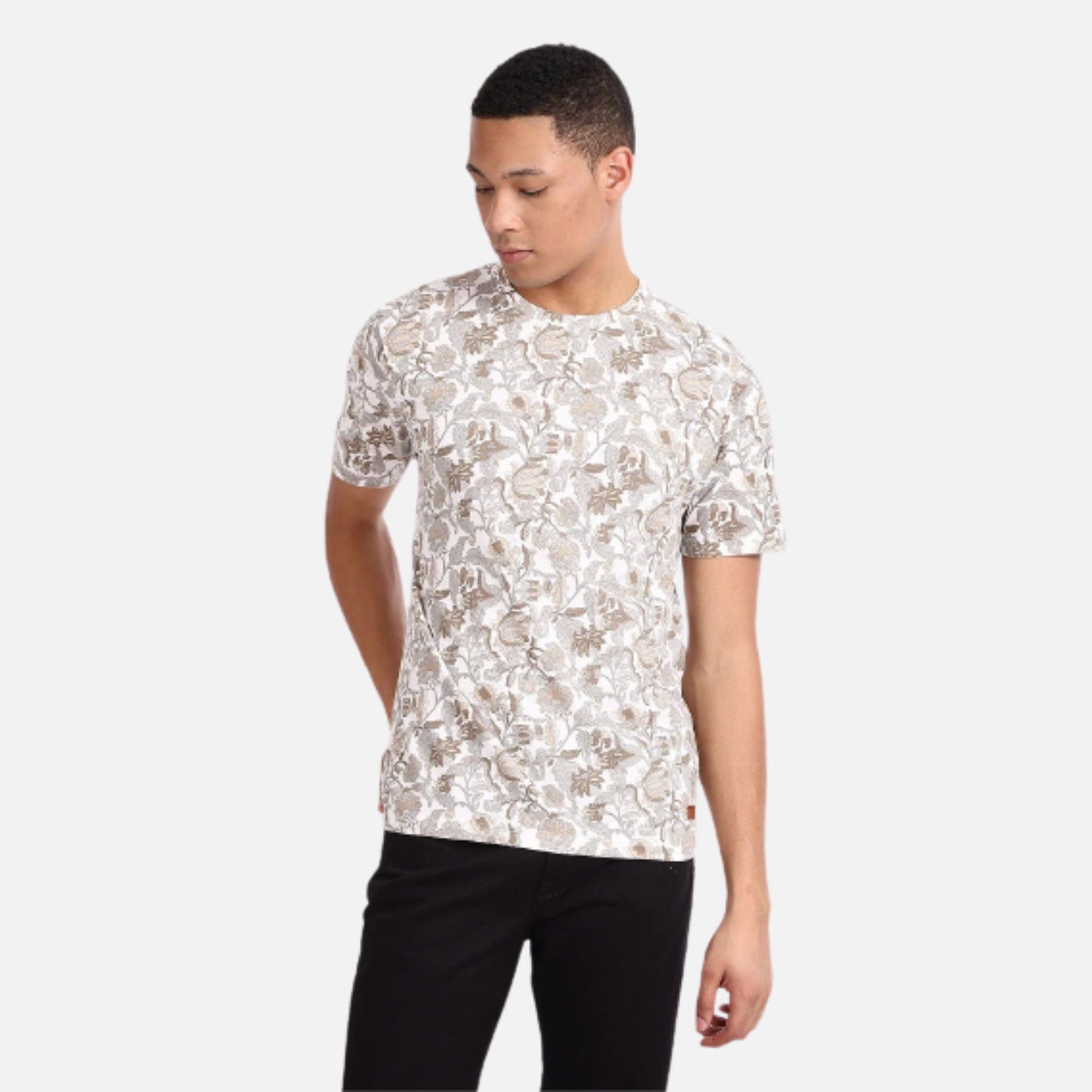 Floral Print Cotton T-Shirt