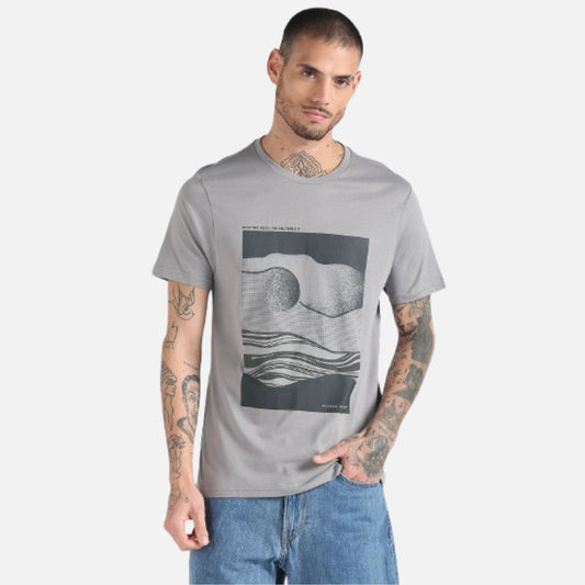 Tonal Graphic Print Cotton T-Shirt