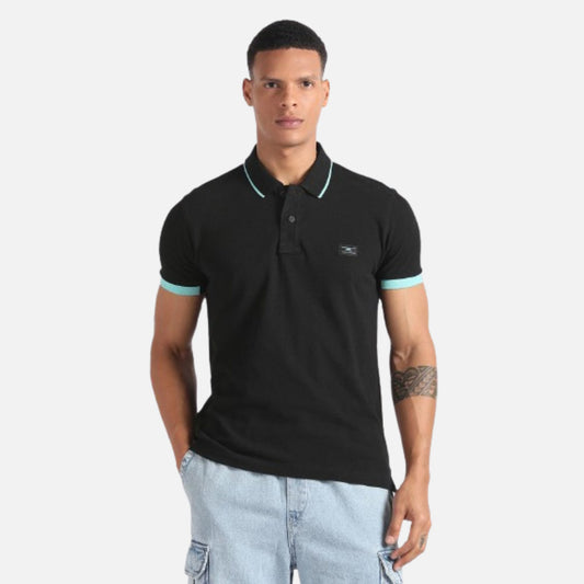 Solid Cotton Polo Shirt