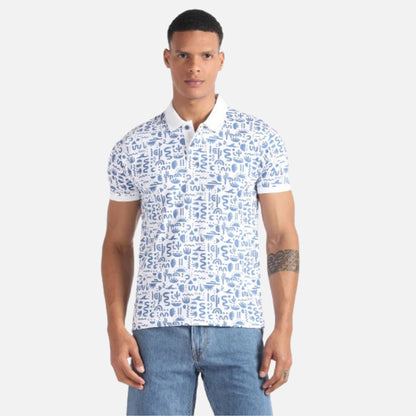 Graphic Print Cotton Polo Shirt