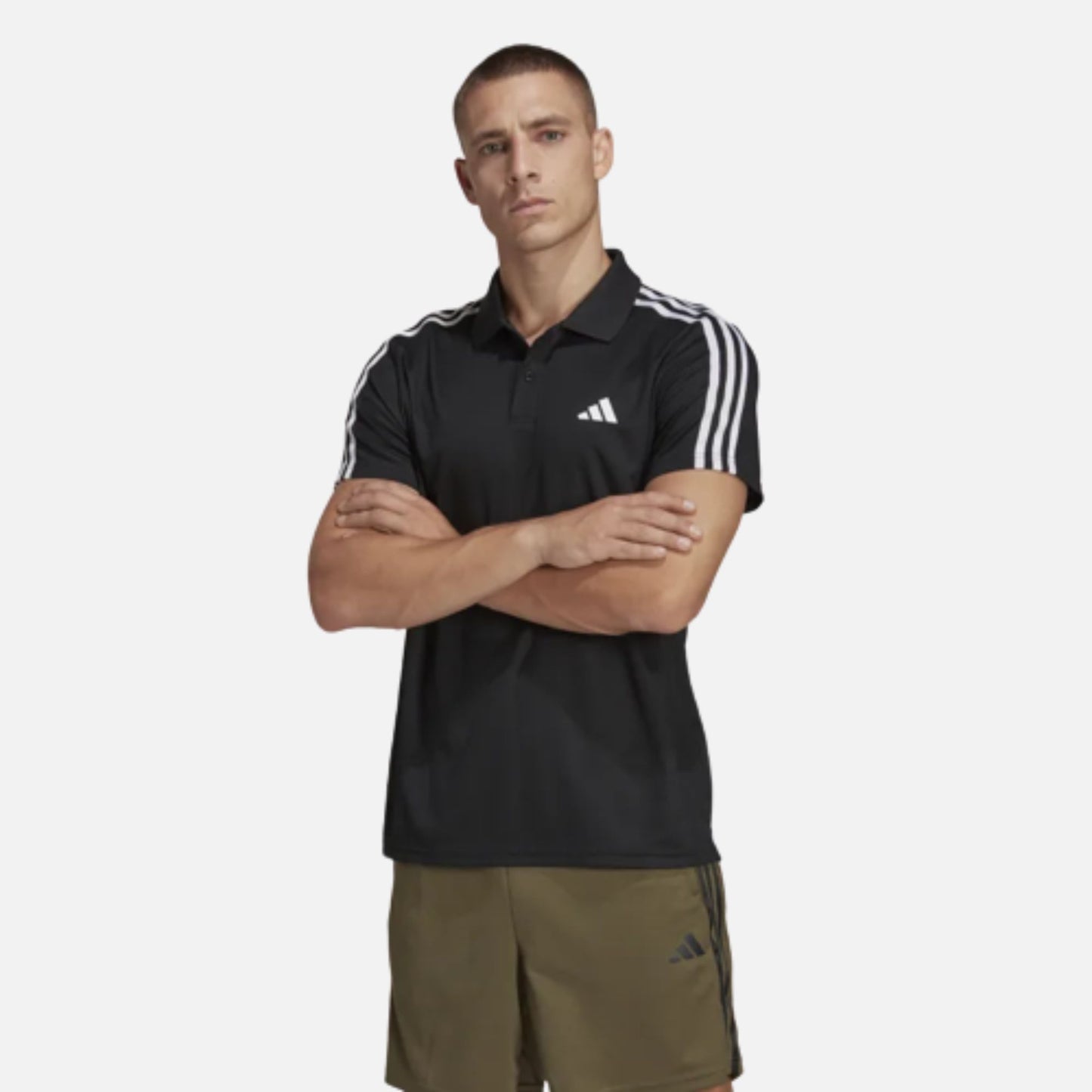 TRAIN ESSENTIALS PIQUÉ 3-STRIPES TRAINING POLO SHIRT