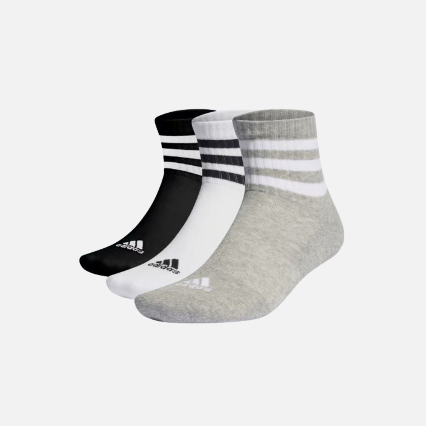 3-STRIPES CUSHIONED SPORTSWEAR MID-CUT SOCKS 3 PAIRS