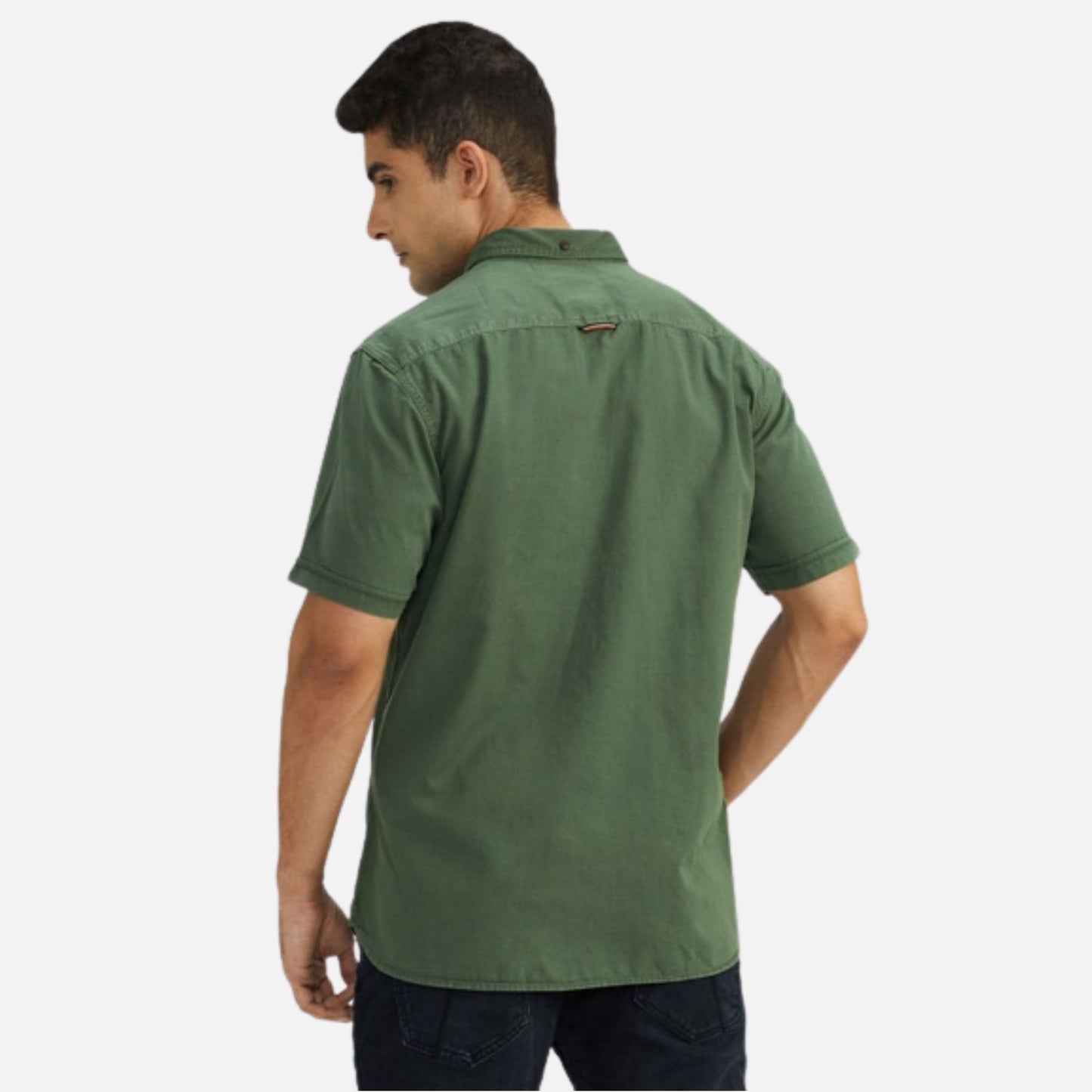 Solid Half Sleeve Cotton Shirt