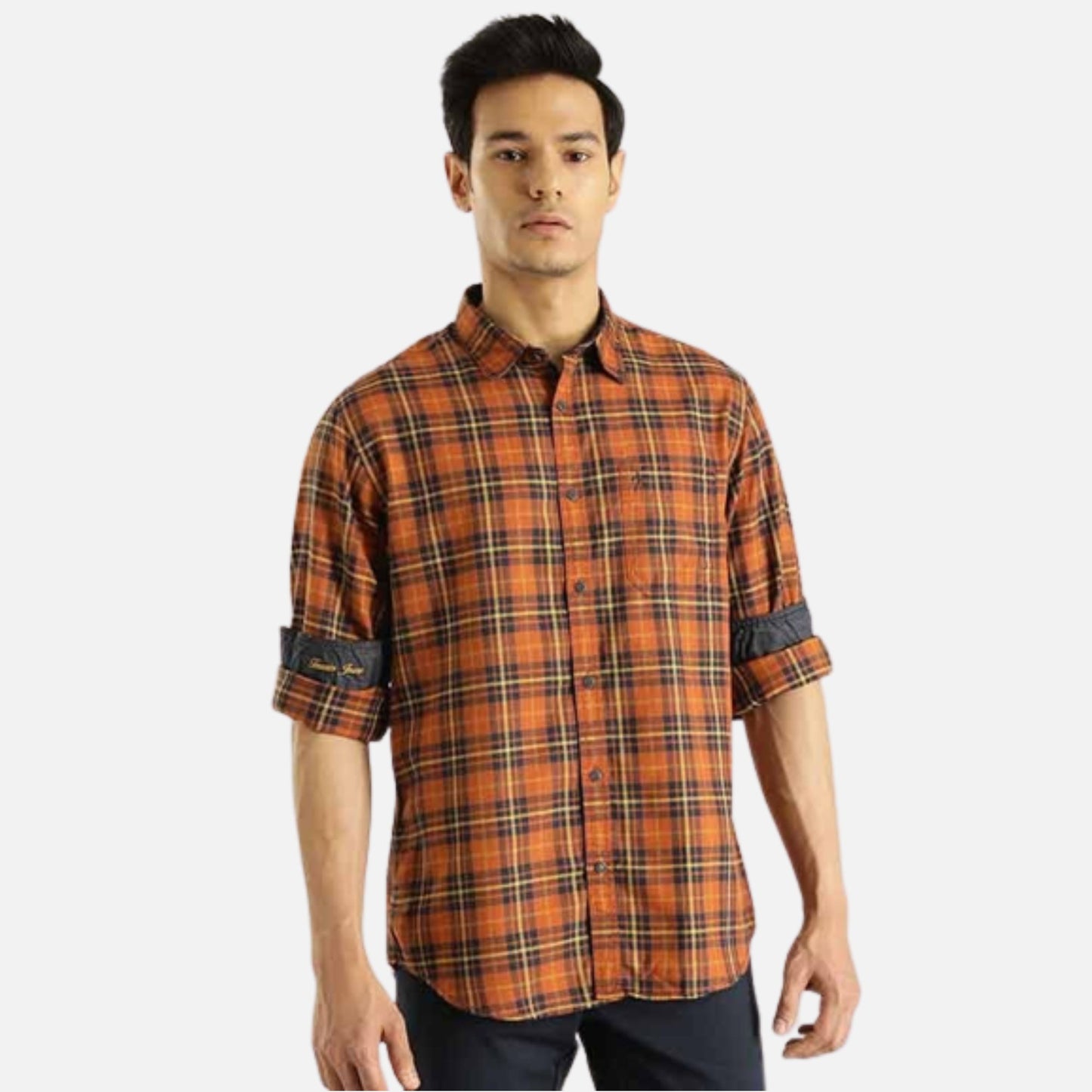 Checked Full Sleeve Cotton Blend Shirt