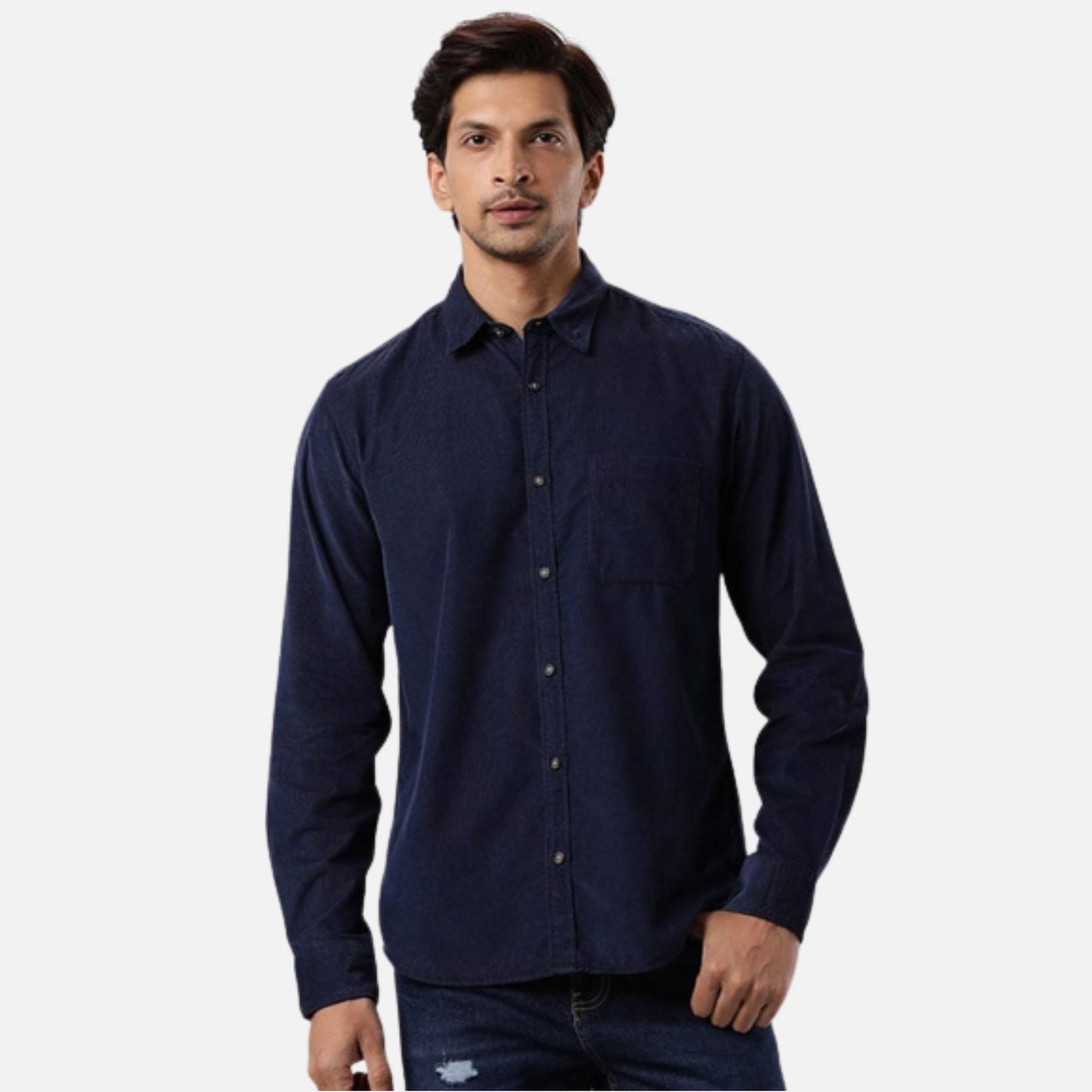 Solid Full Sleeve Cotton Blend Shirt