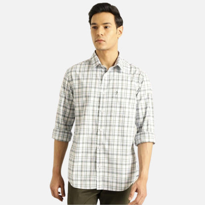 Checked Full Sleeve Cotton Blend Shirt