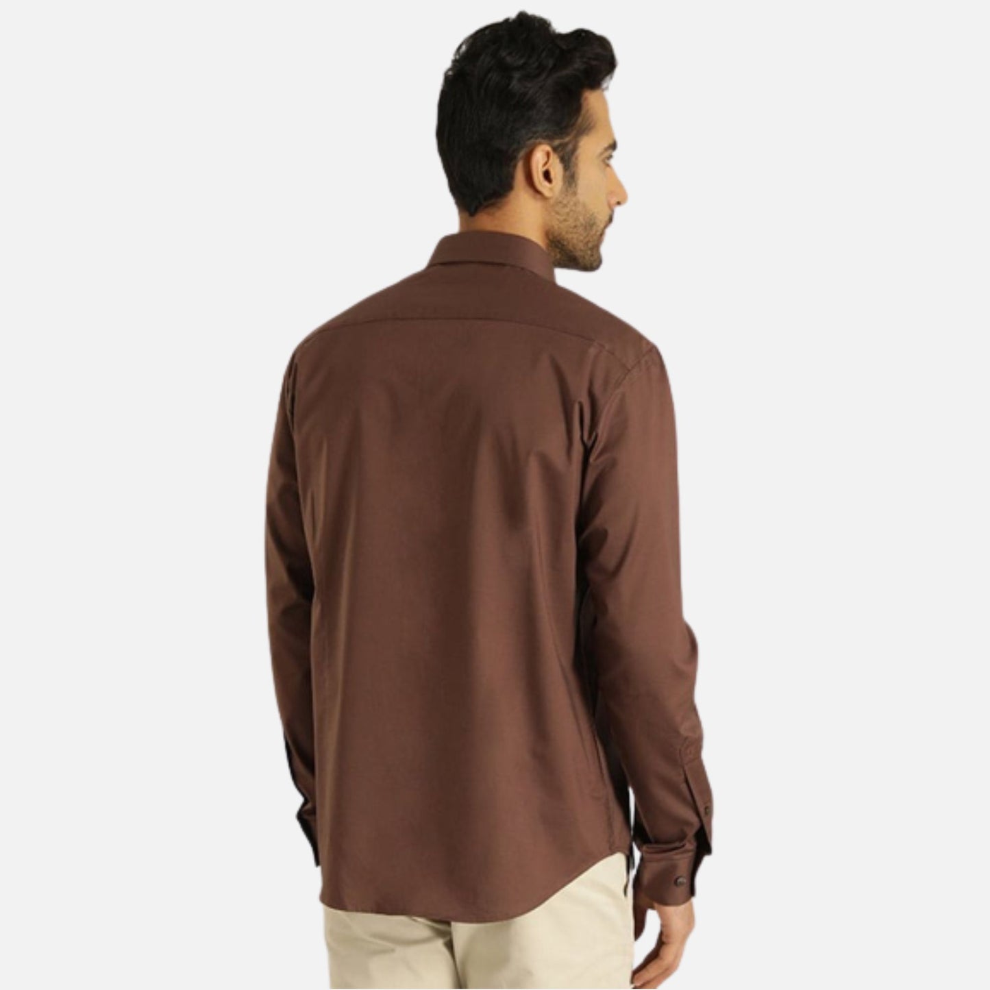 Solid Full Sleeve Cotton Stretch Shirt