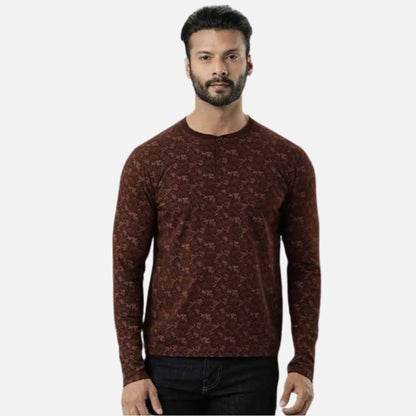 Printed Henley T-Shirt