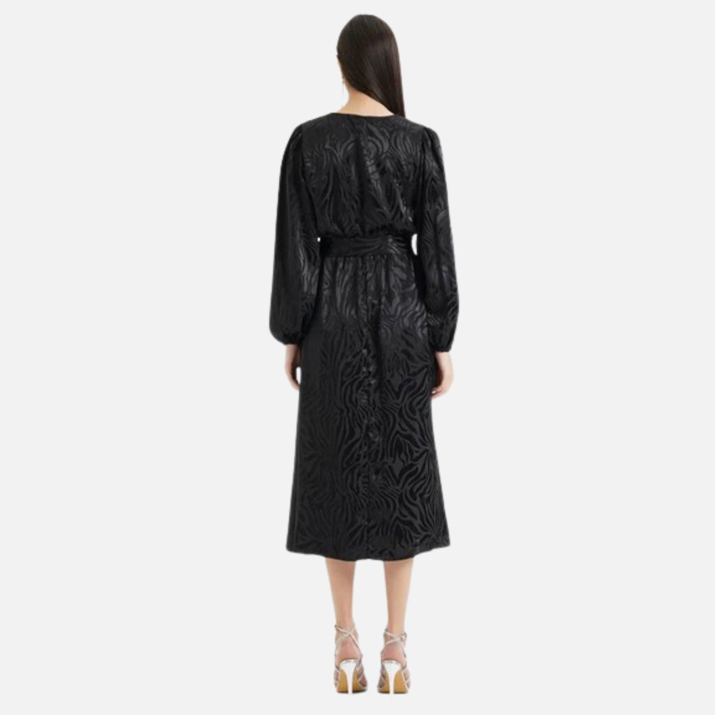 Jacquard Wrap Midi Dress