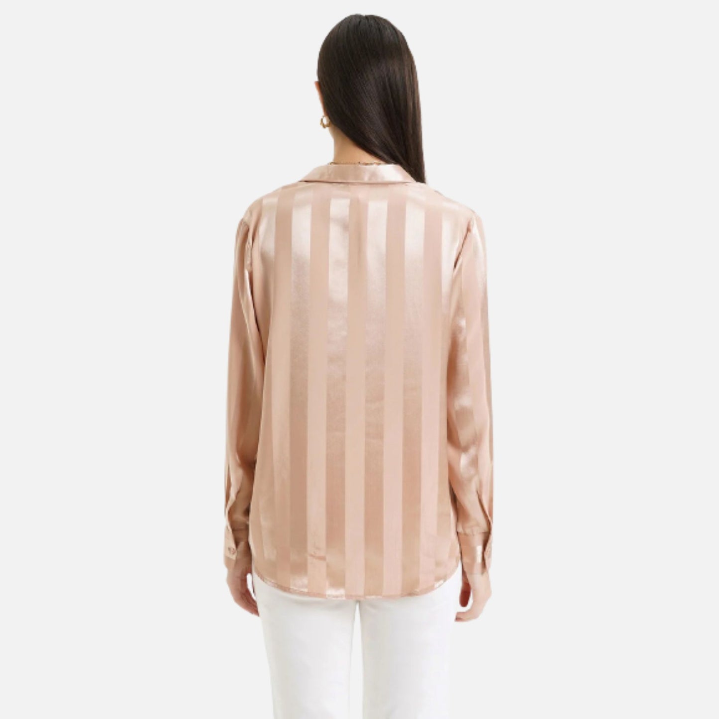 Self Stripe Satin Shirt