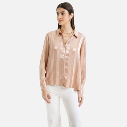 Self Stripe Satin Shirt