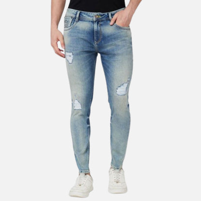 Mid Rise Tapered Fit Blue Jeans