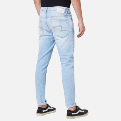 Mid Rise Tapered Fit Blue Jeans