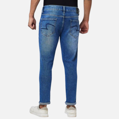 Mid Rise Tapered Fit Blue Jeans