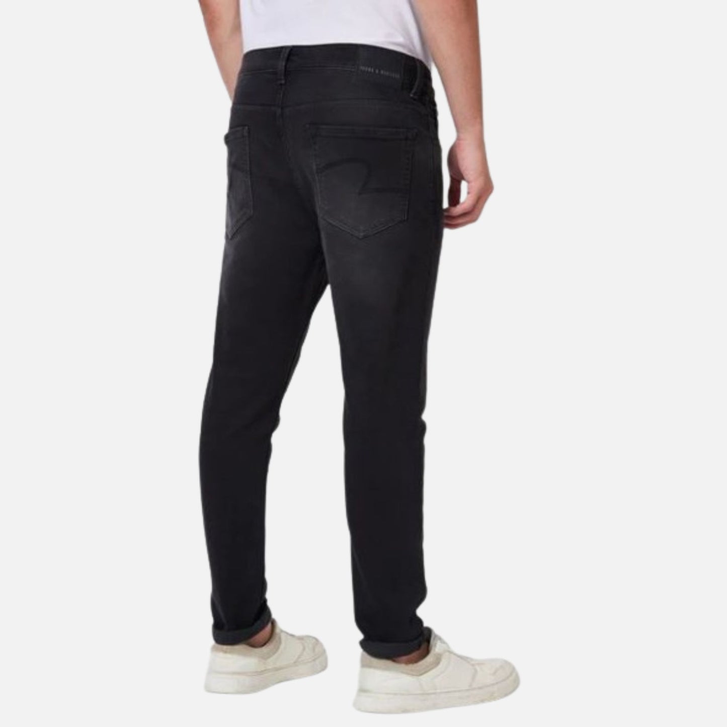 Mid Rise Tapered Fit Black Jeans