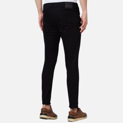 Mid Rise Tapered Fit Black Jeans