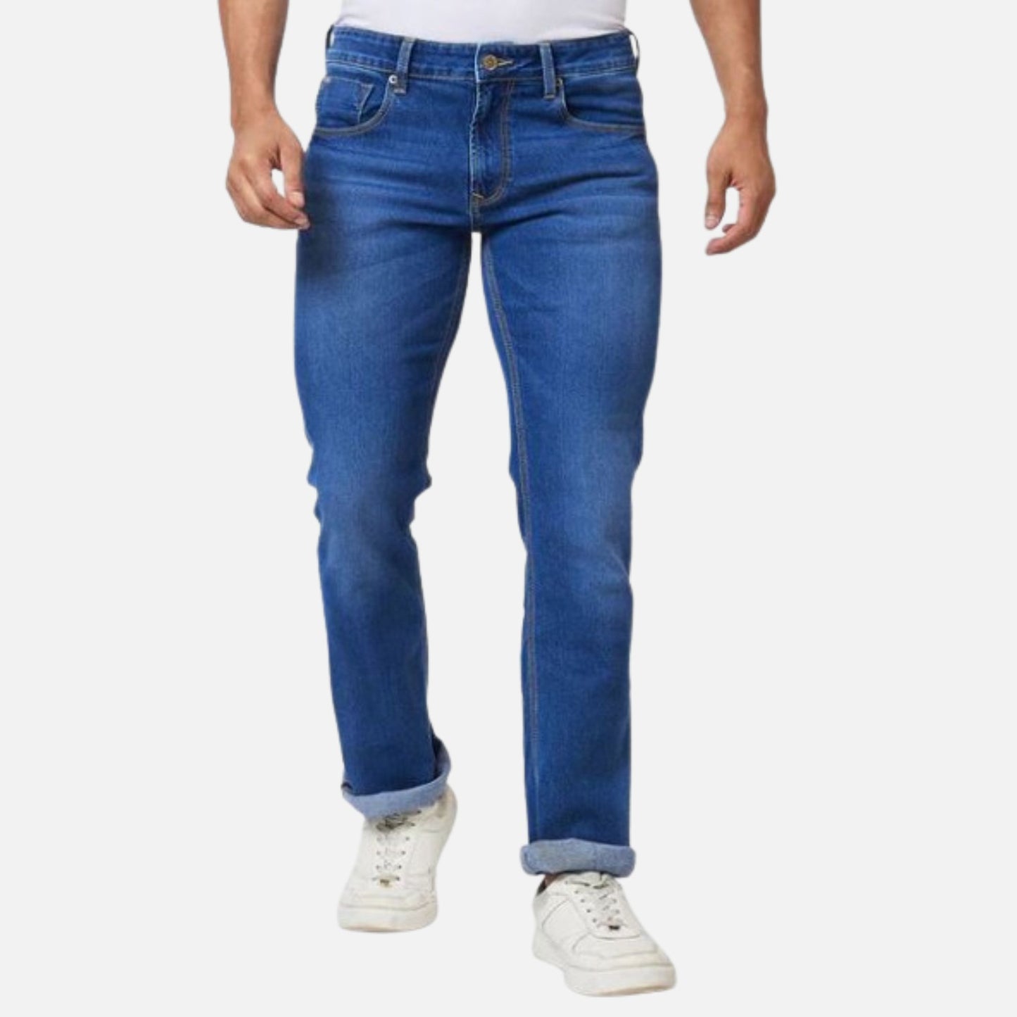 Mid Rise Bootcut Blue Jeans