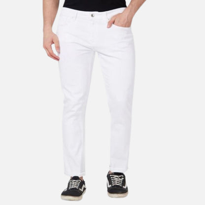 Mid Rise Regular Fit White Jeans