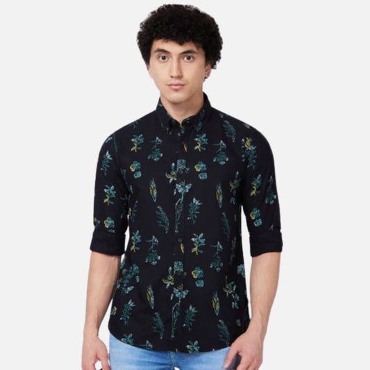 Black PRINTED FULL SLEEVE Shirt