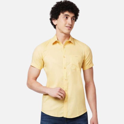 Yellow SOLID HALF SLEEVE Shirt