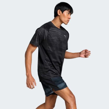 Black VELOCITY All-Over Print Men's Running Tee
