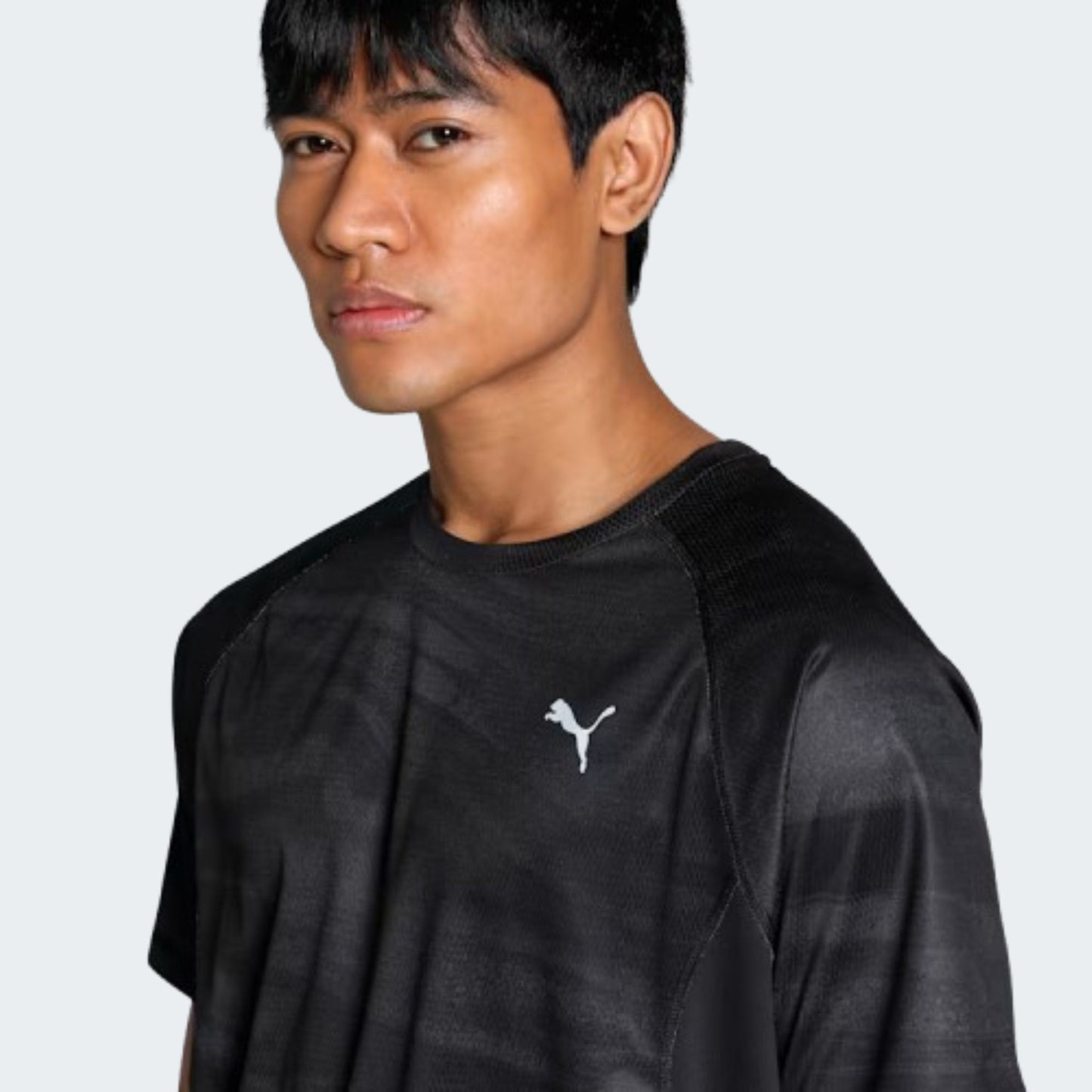 Black VELOCITY All-Over Print Men's Running Tee