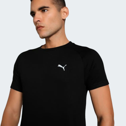 Black EVOSTRIPE Men's Slim Fit Tee
