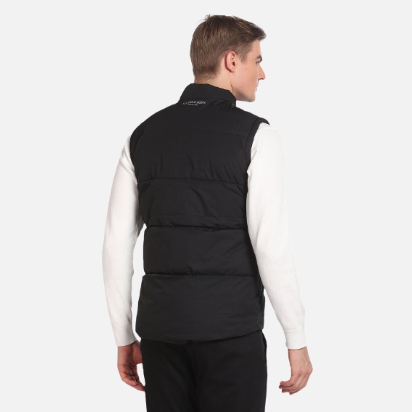 Panelled Sleeveless Puffer Jacket