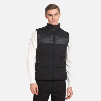 Panelled Sleeveless Puffer Jacket