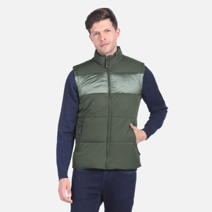 High Neck Sleeveless Quilted Jacket