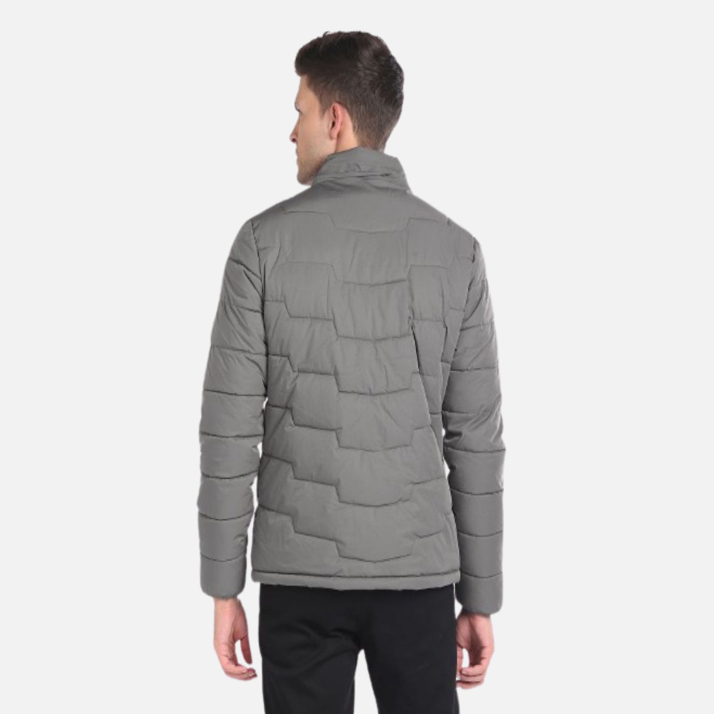 Hooded Solid Quilted Jacket