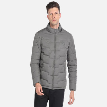 Hooded Solid Quilted Jacket