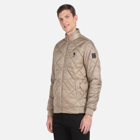 High Neck Solid Puffer Jacket