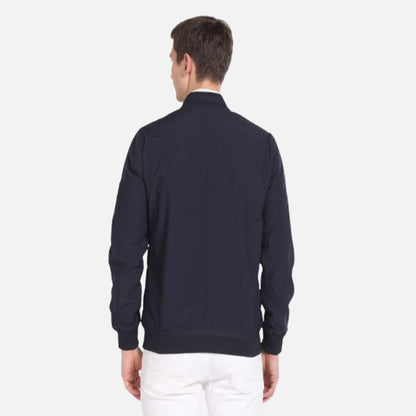 Stand Collar Solid Bomber Jacket