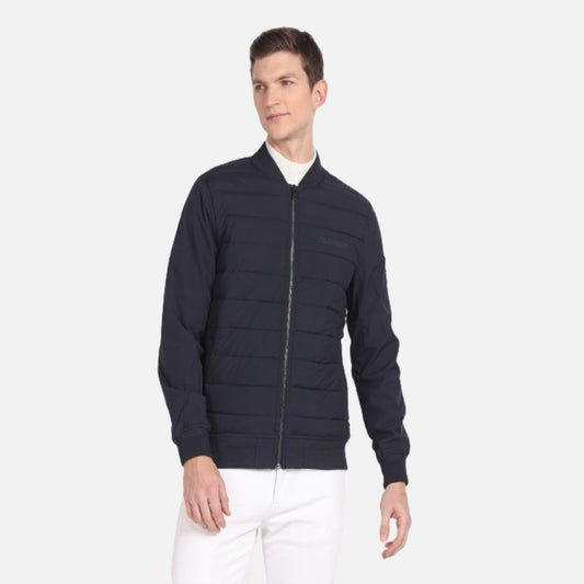 Stand Collar Solid Bomber Jacket